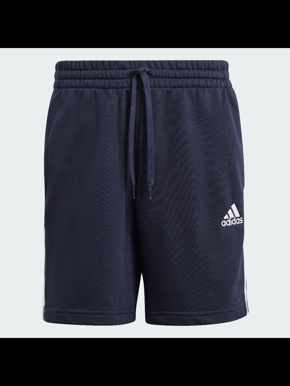 adidas Navy Athletic Shorts with White Three-Stripes